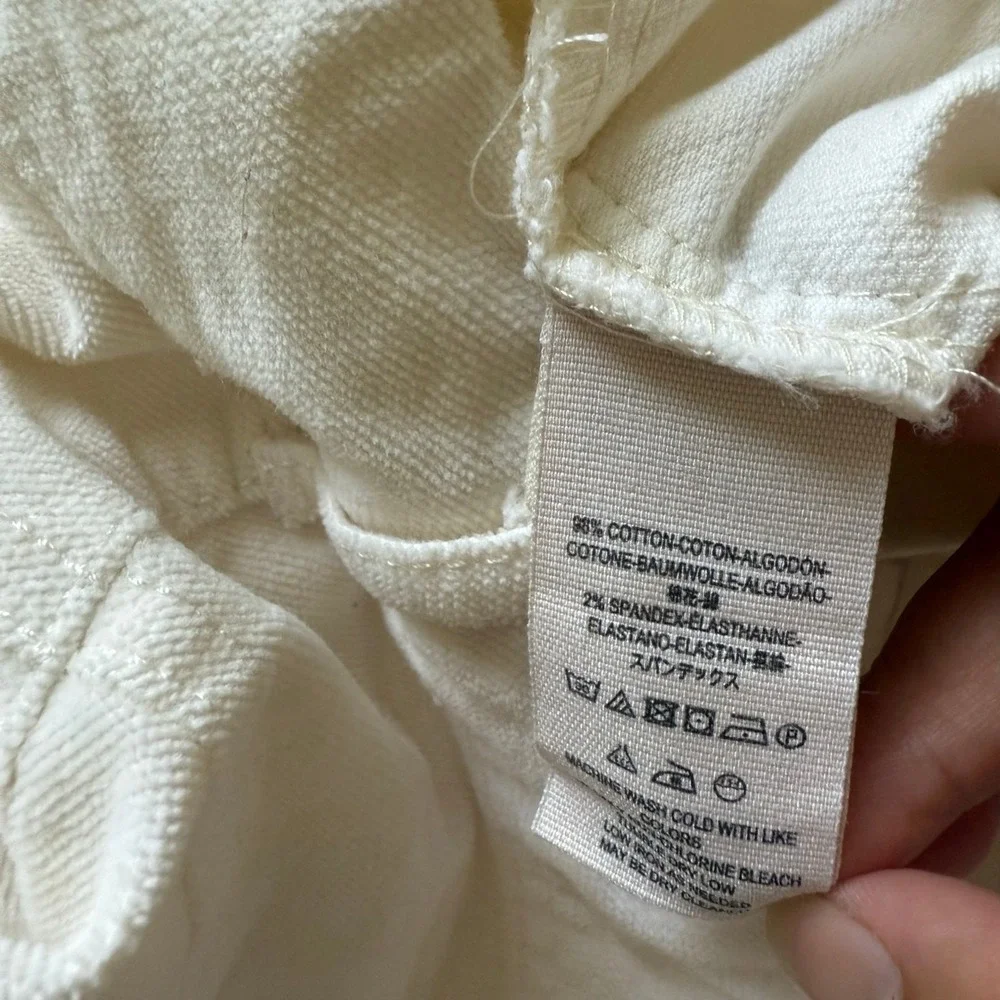 Free People Skinny Button Fly Corduroy Coastal Old Money‎ White Women Pants